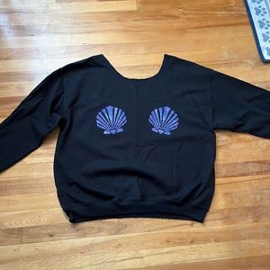 XL mermaid shell bra sweatshirt